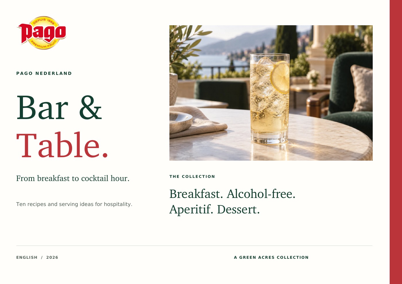 Cover of Pago Bar & Table: from breakfast to cocktail hour